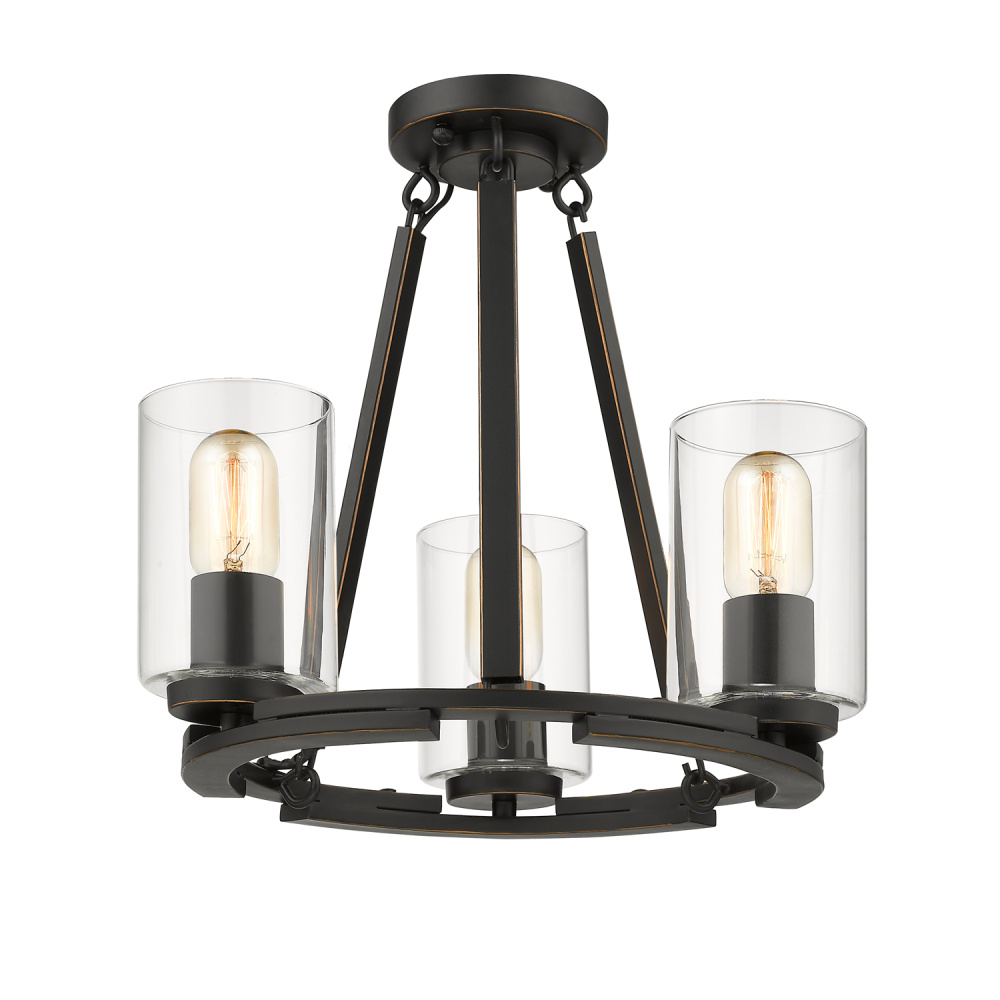 Wry Lighting Monroe 3-light Chandelier in Matte Black